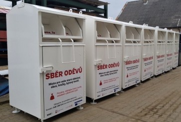 Containers for used clothing in Brno